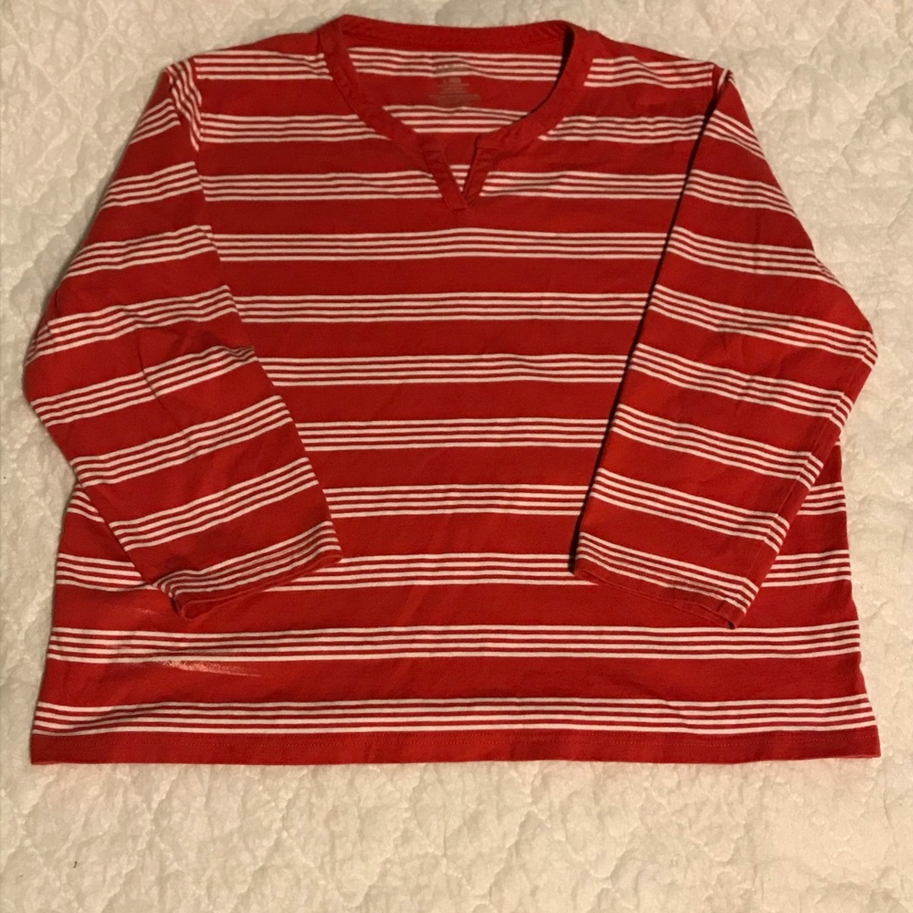 L.L. Bean Misses 3/4 Sleeve V Neck Shirt Size L